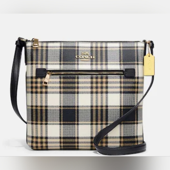Coach Handbags - Rowan File Bag With Garden Plaid Print
